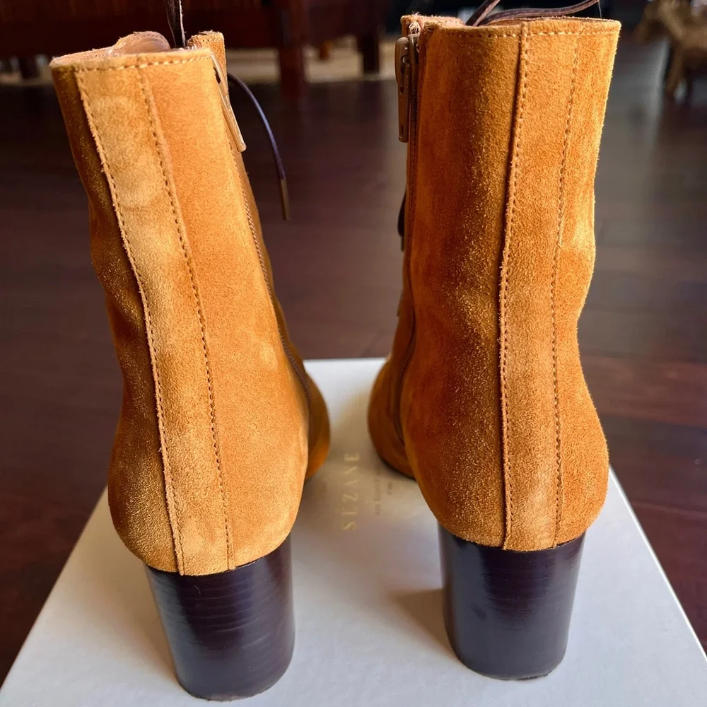 Sezane Sandy Suede Lace-Up Ankle Boots - Picture 4 of 10